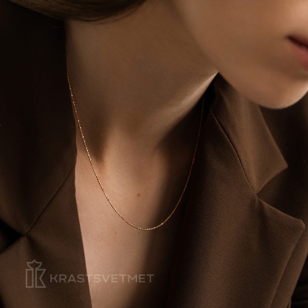 Цепь из красного золота 585, плетение «Перлина»